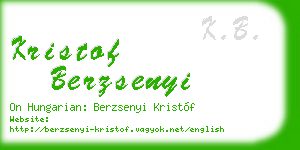 kristof berzsenyi business card
