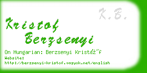 kristof berzsenyi business card